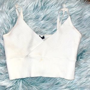 WHITE RIBBED BRALETTE 🩶🩶🩶